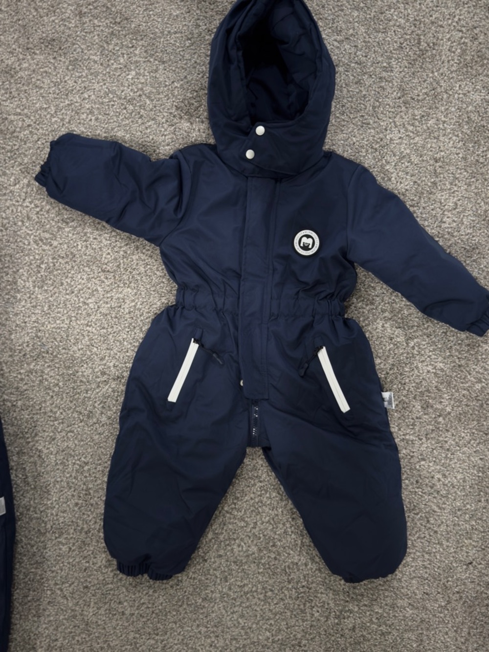 Navy Kids Hooded Puffer Snowsuit